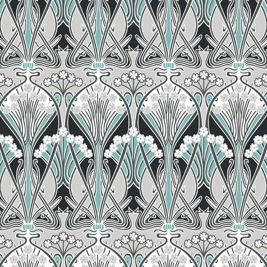 Purchase Seabrook Wallpaper Item# ET12404 Legacy Prints Black Damask Wallpaper