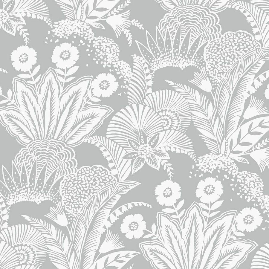 Purchase Seabrook Wallpaper Pattern SC20108 Summer House Grey Floral Wallpaper