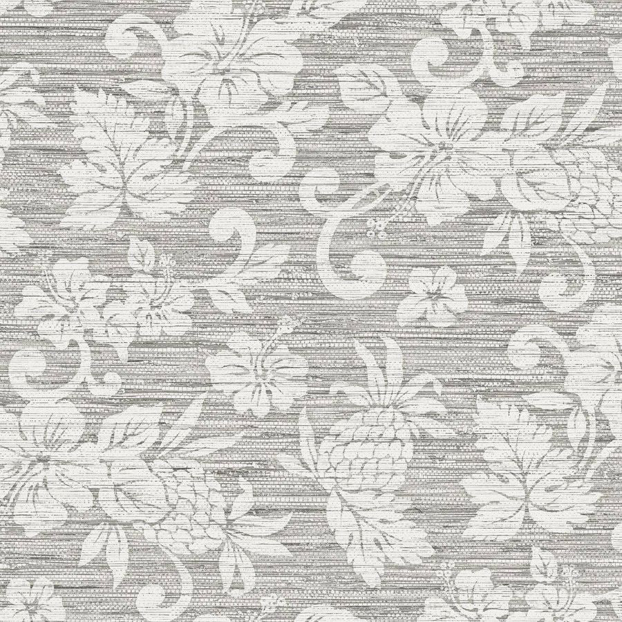 Purchase Seabrook Wallpaper Pattern# SC20808 Summer House Grey Floral Wallpaper