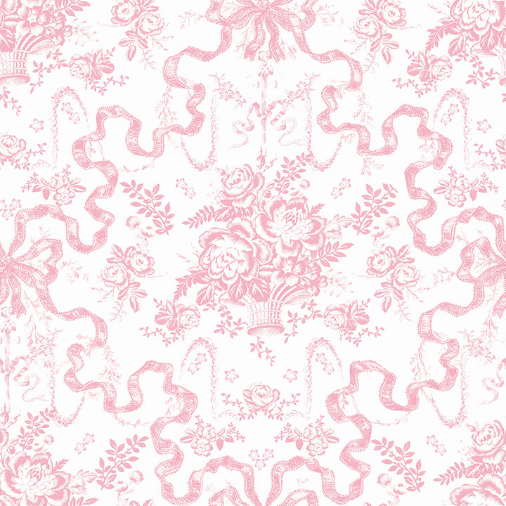AST6271 | LoveShackFancy, Fairytale Peony Pink Toile - A-Street Wallpaper
