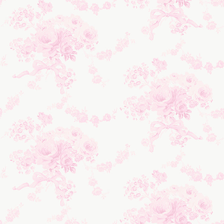 Sample - LFS6433 NuWallpaper Wallpaper, Champagne Harbor Pink Dream Peel & Stick LoveShackFancy NuWallpaper