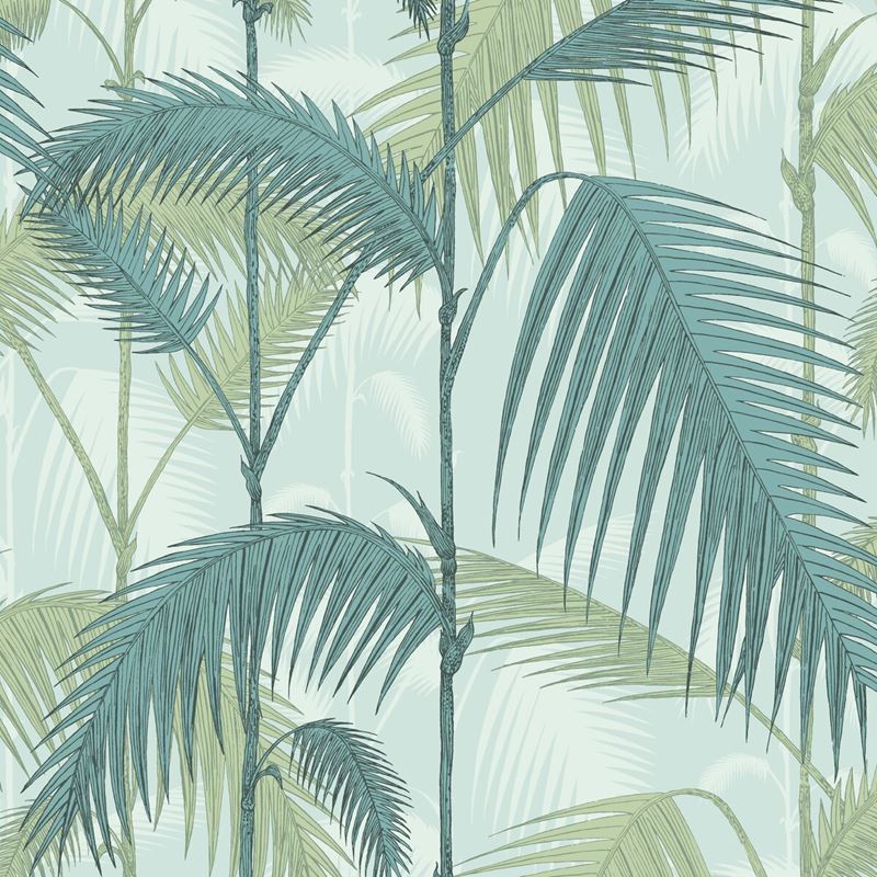 Sample 112/1001 Palm Jungle Print Room Blue/Mint by Cole and Son