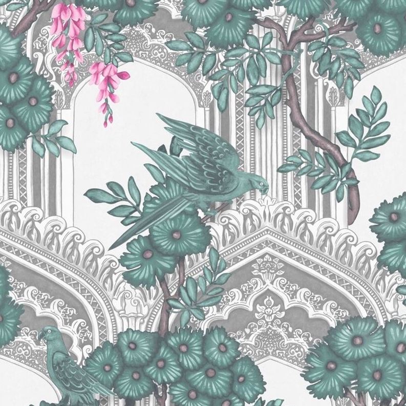 Sample 113-13039 Babylon Teal and Pink by Cole and Son