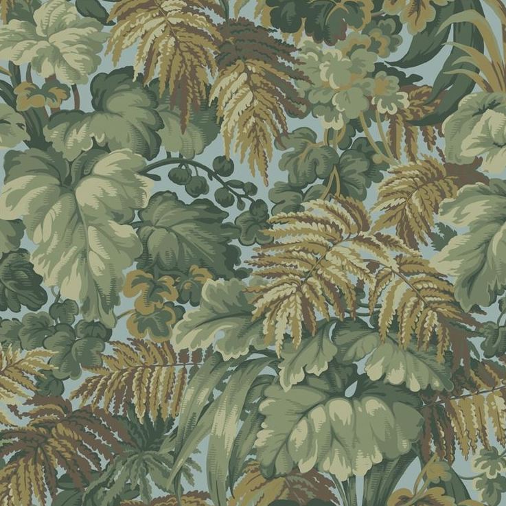 Sample 113-3008 Royal Fernery Khaki and Print Room Blue by Cole and Son