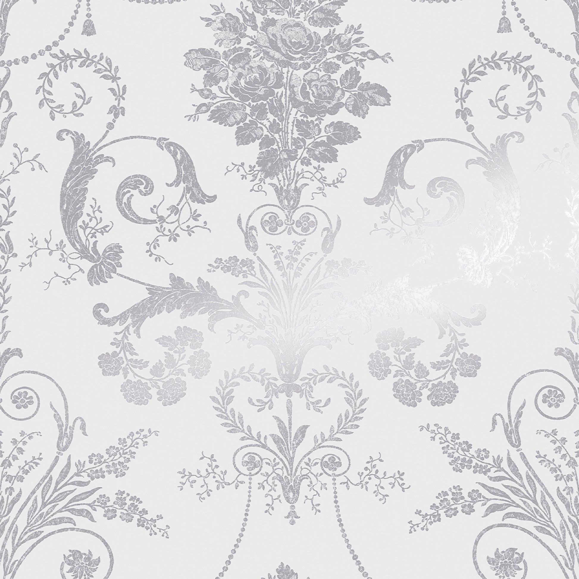 Purchase Laura Ashley Wallpaper Pattern 113379 Josette Metallic Silver