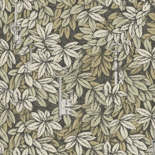 Sample 114-9017 Chiavi Segrete, Gilver and Gold Print by Cole and Son Wallpaper