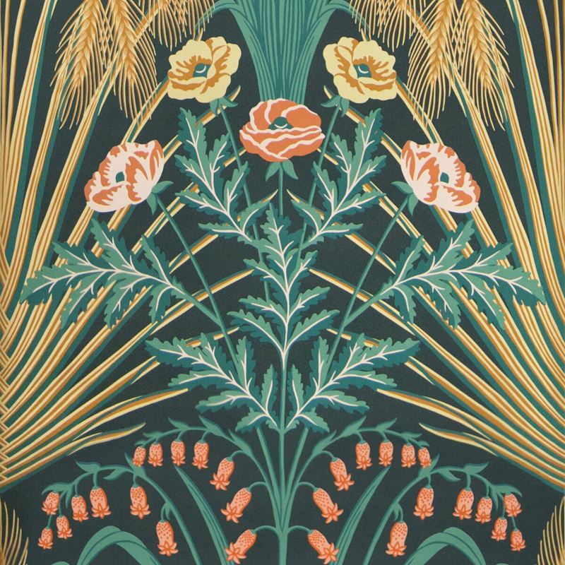 Sample 115-3010 Bluebell, Teal Gold Petrol Print by Cole and Son Wallpaper