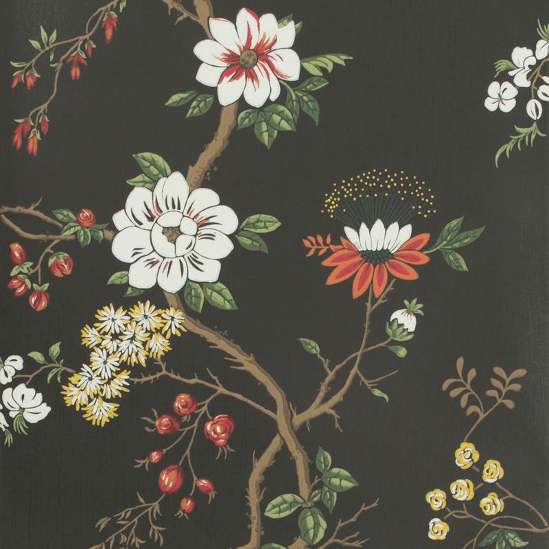 Sample 115-8026 Camellia, White Red Charco Print by Cole and Son Wallpaper