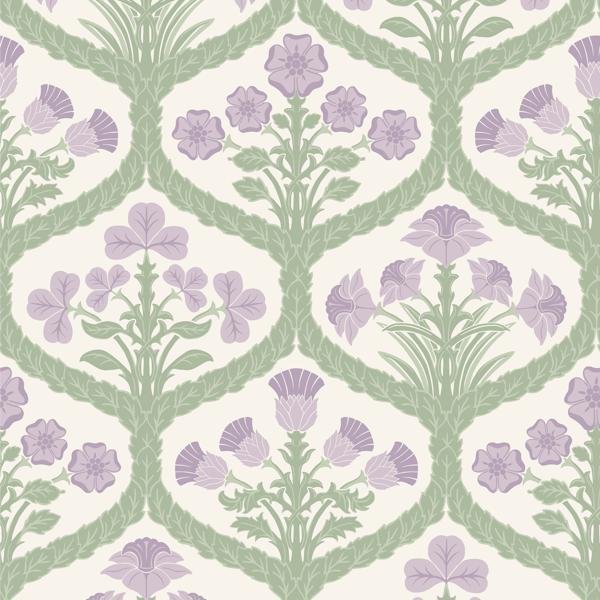 Sample 116/3012 Floral Kingdom Purple Botanical Cole and Son Wallpaper