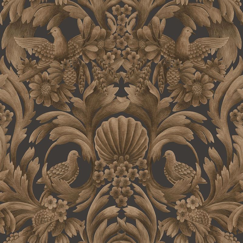 Sample 118/9018 Gibbons Carving Mbrnz/Chr Damask Cole and Son Wallpaper