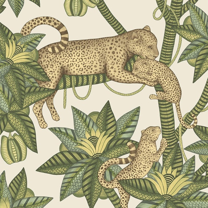 Sample 119/3015 Satara Sprngrn and Snd/Linen Animal/Insects Cole and Son Wallpaper