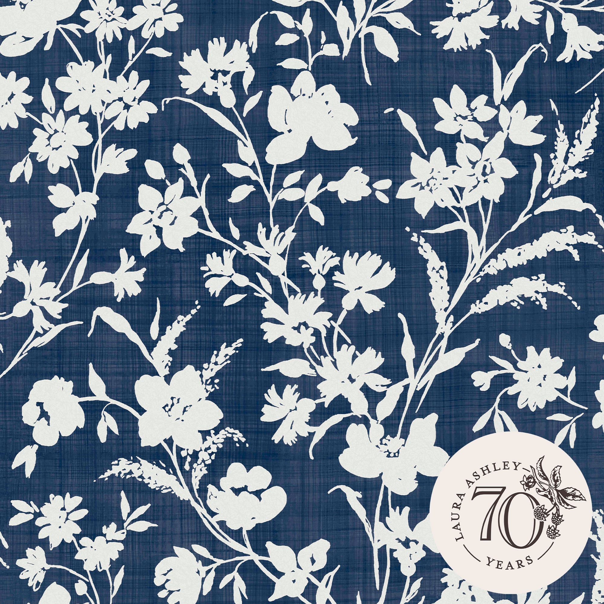 119854 | Rye Midnight Seaspray Blue Removable - Laura Ashley Wallpaper