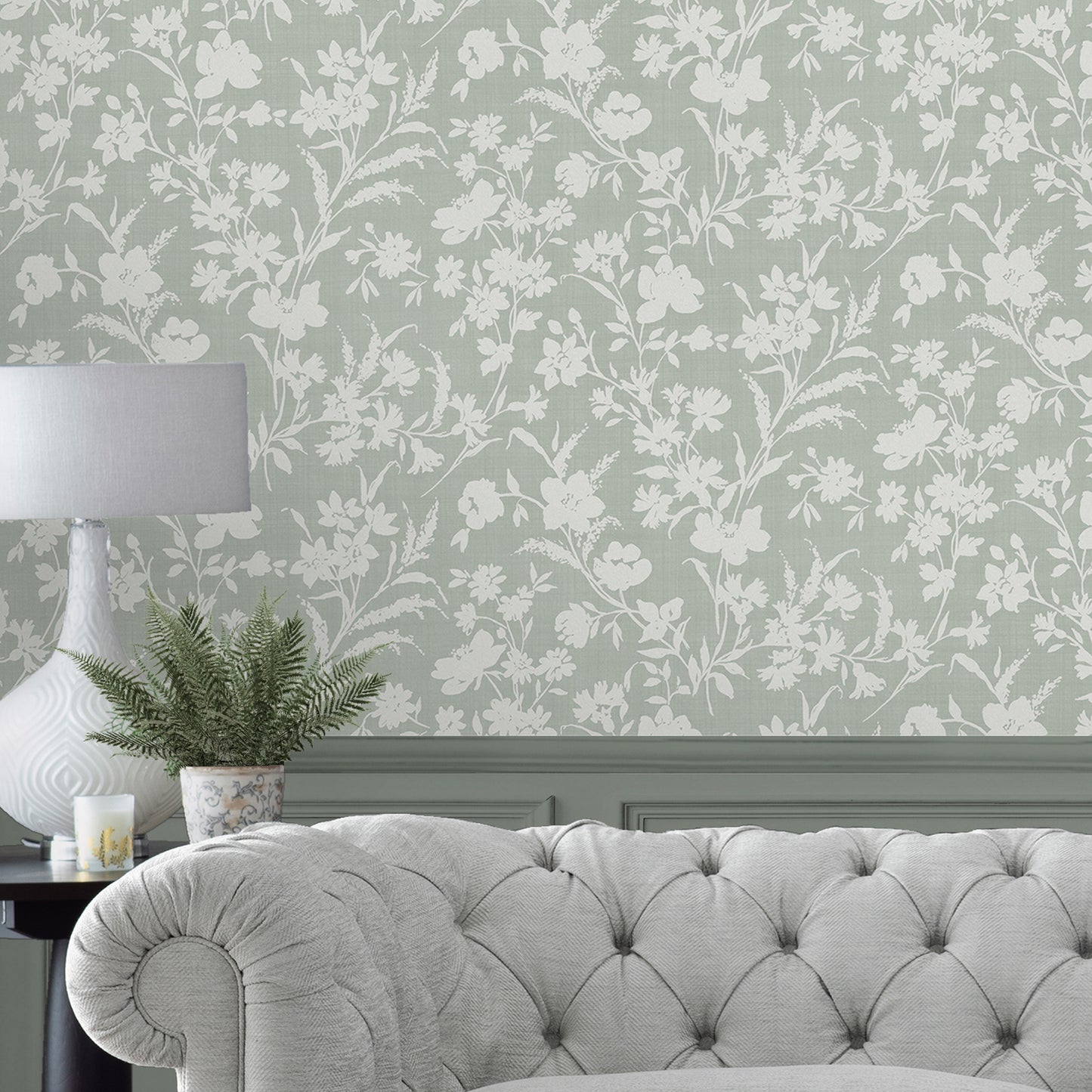 Purchase Laura Ashley Wallpaper Item# 119855 Rye Sage Green Removable