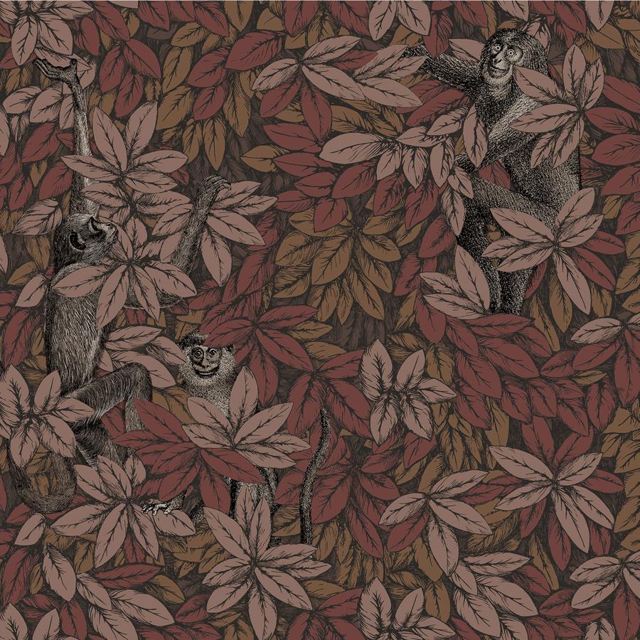 Purchase 123/10050 Foglie E Scimmie, Red Leaf - Cole & Son Wallpaper - 123/10050.Cs.0