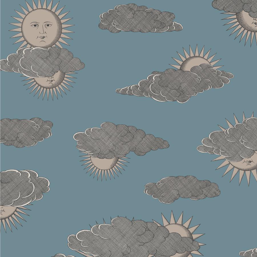 Sample - 123/2010 | Soli E Nuvole, Blue Novelty - Cole & Son Wallpaper - 123/2010.Cs.0