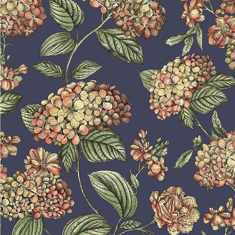 Sample - 123/8040 | Ramo Di Ortensia, Blue Botanical - Cole & Son Wallpaper - 123/8040.Cs.0