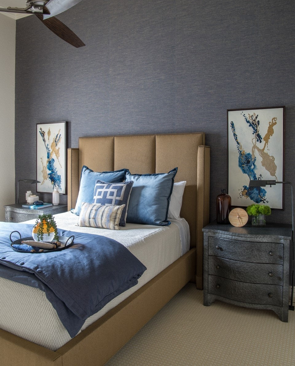 Purchase 3962 Burlap Safari Banda Blue Phillip Jeffries Wallpaper 1