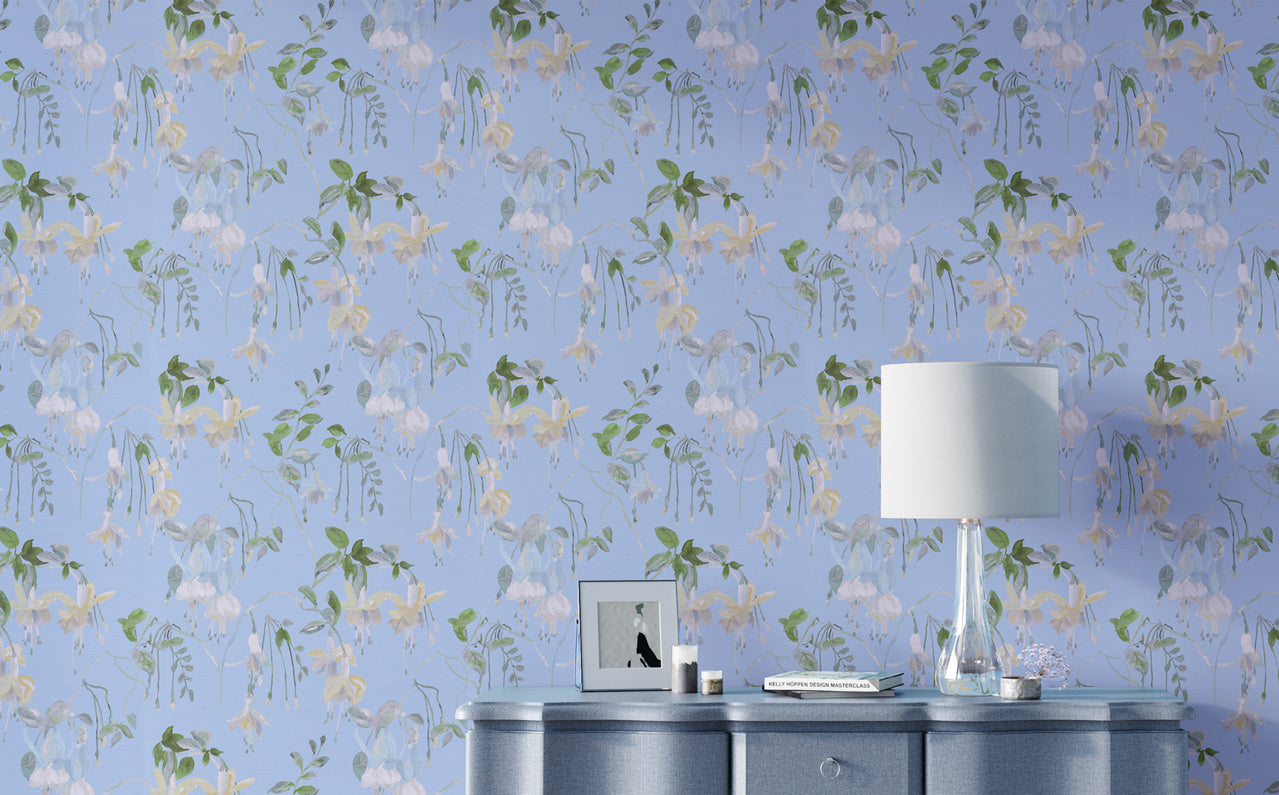 Purchase Phillip Jeffries Wallpaper - 9831, Blushing Blooms - Oxford Blue 2