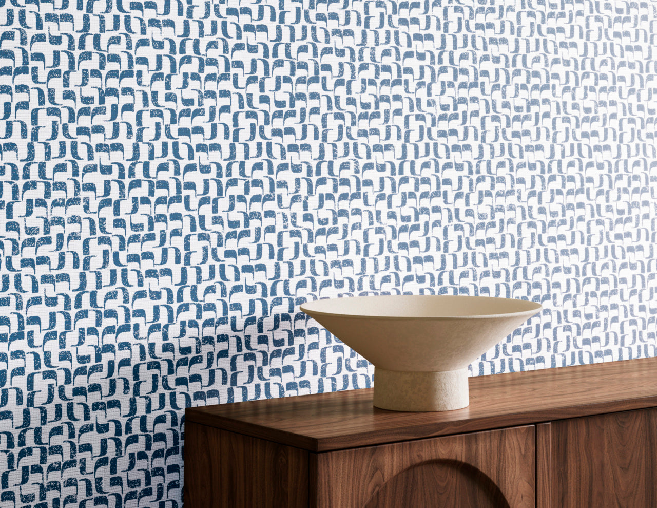 Purchase Phillip Jeffries Wallpaper - 40806, Rosetta - Navy Narrative On Woven Walls2