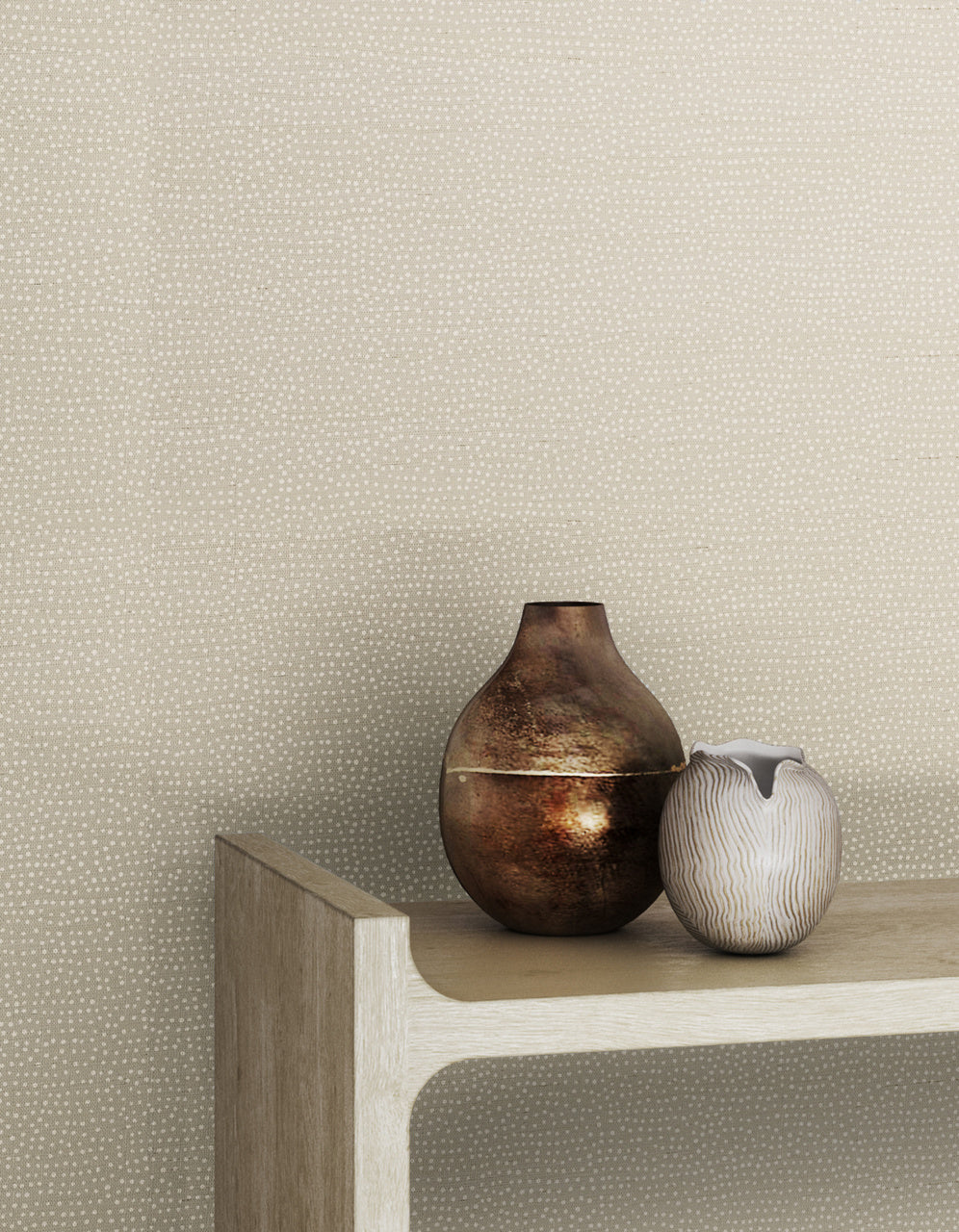 Purchase Phillip Jeffries Wallpaper - 10009, Droplets - Taupe With White 2