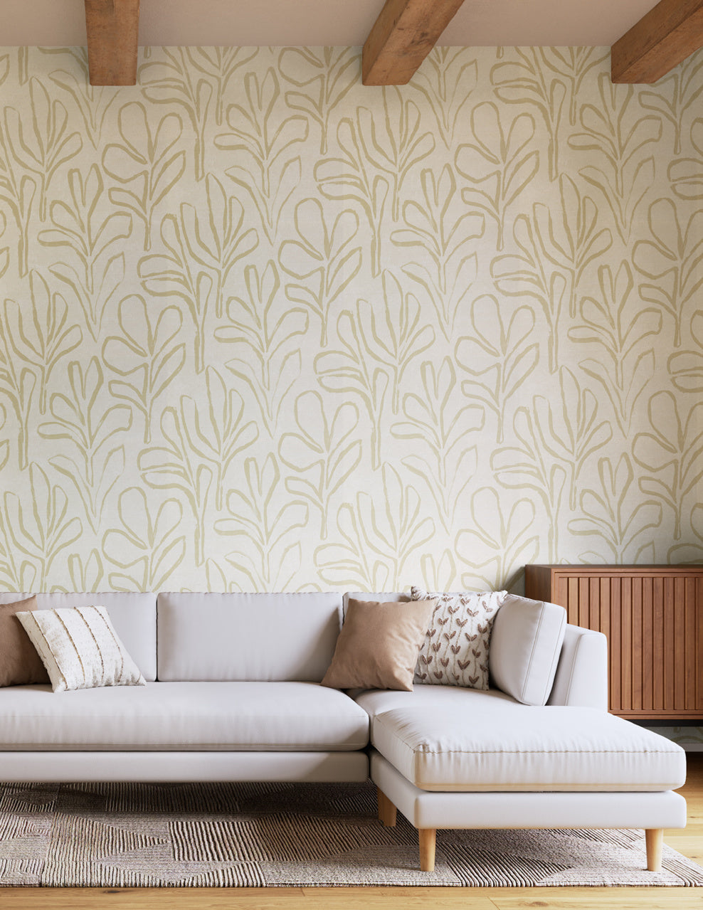 Purchase Phillip Jeffries Wallpaper - 10304, Sprig Silhouette - Neutral Bloom 2