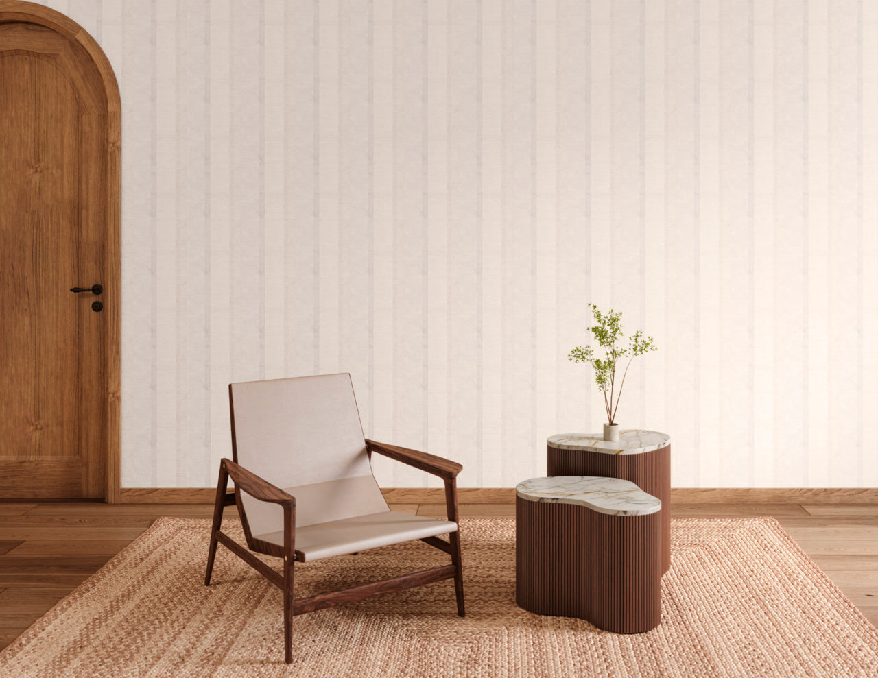 Purchase Phillip Jeffries Wallpaper - 40100, Santa Fe Stripe - Morning Shadow On Canvas Linen2