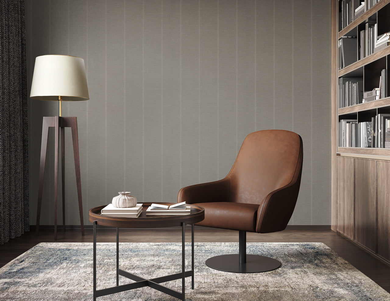 Purchase Phillip Jeffries Wallpaper - 10720, Jackson Stripe - White On Greige 2