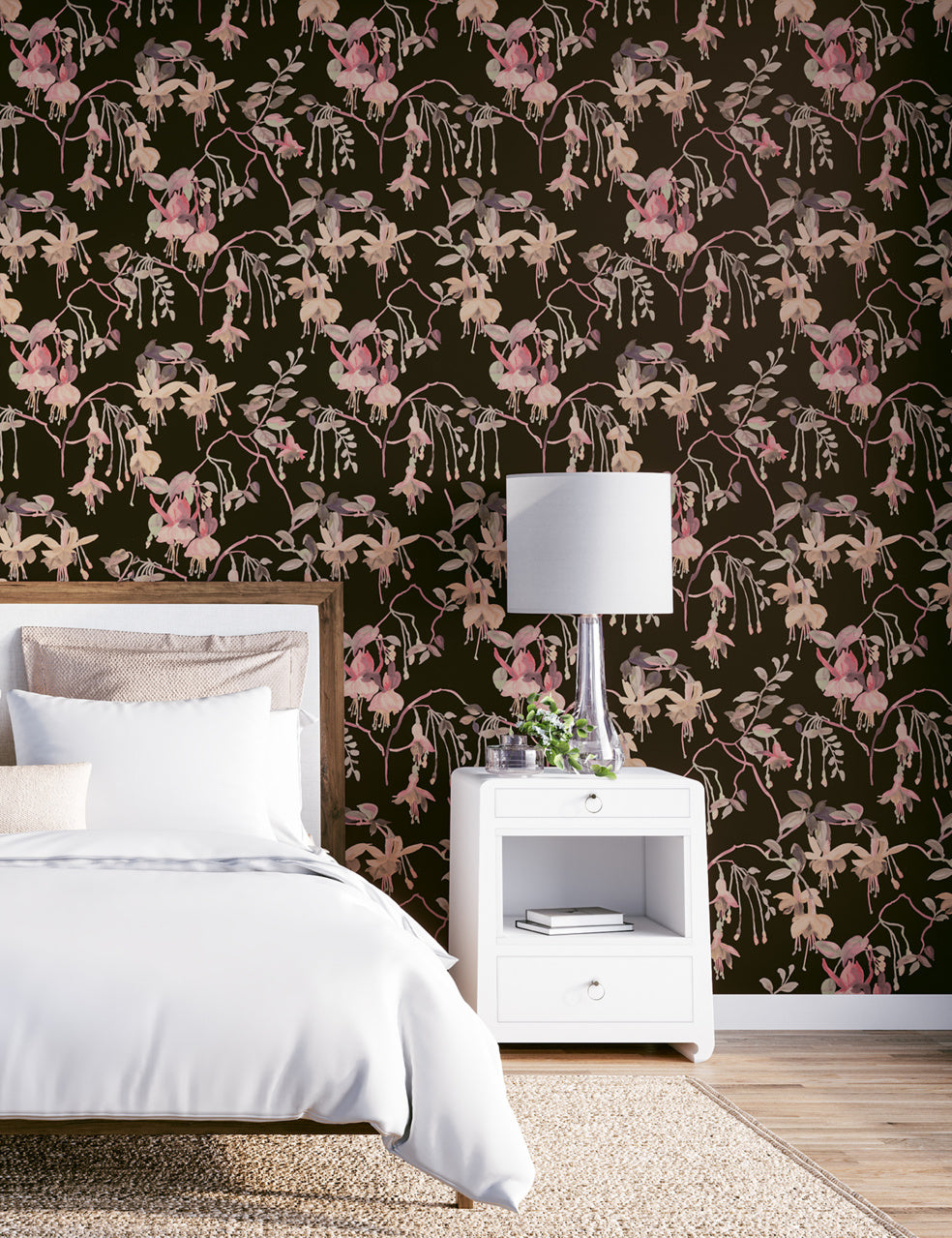 Purchase Phillip Jeffries Wallpaper - 9832, Blushing Blooms - Black Bouquet 2