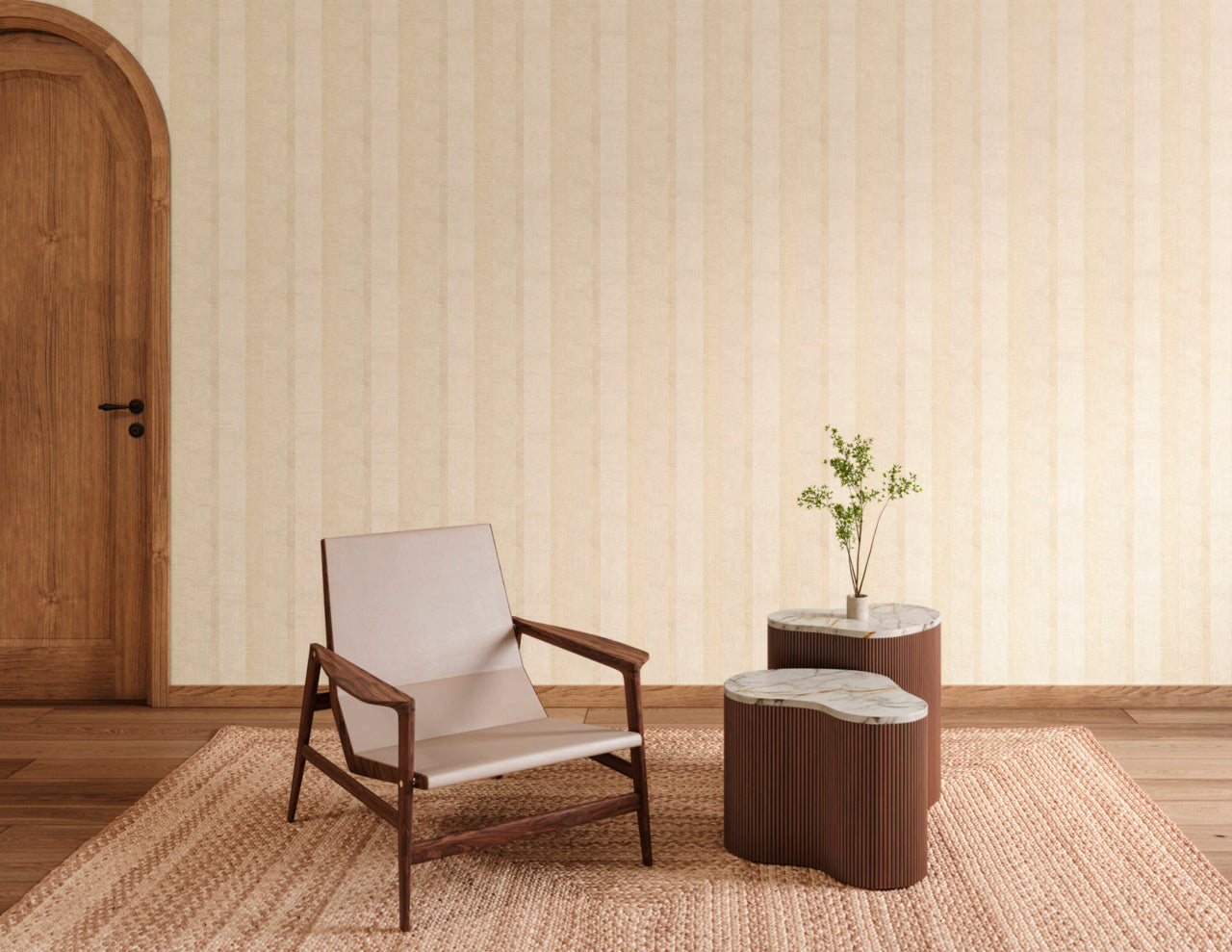 Purchase Phillip Jeffries Wallpaper - 40102, Santa Fe Stripe - Faded Trail On Canvas Linen2