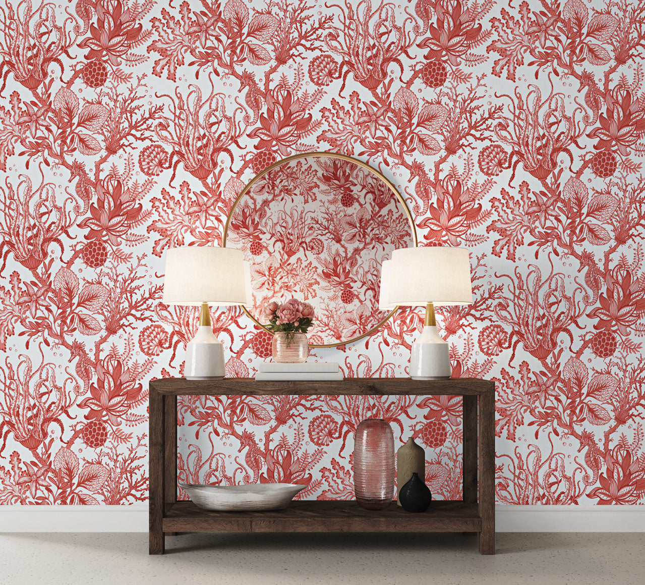 Purchase Phillip Jeffries Wallpaper - 9993, Toile De Sea - Coral Coast 2