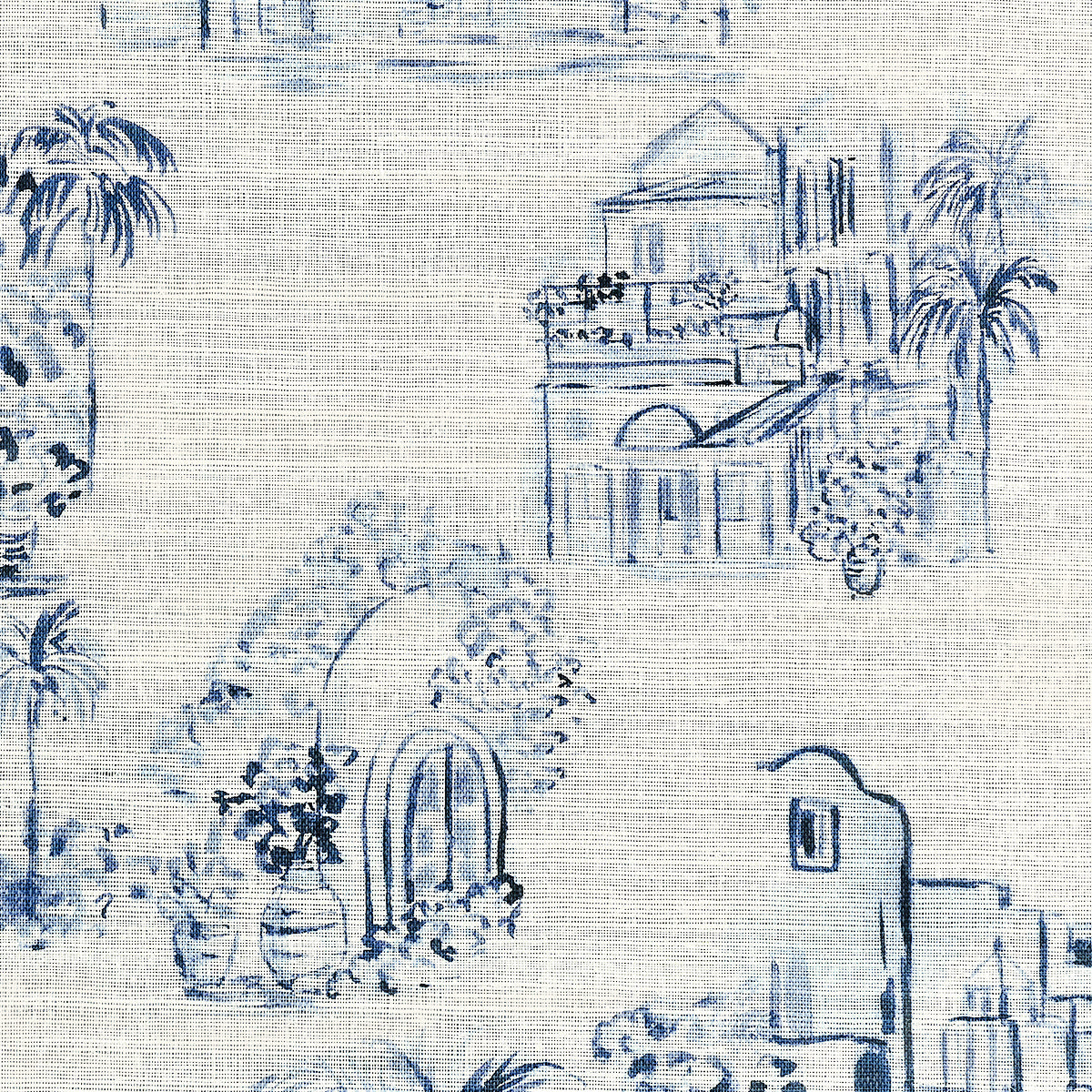 Purchase Phillip Jeffries Wallpaper - 28905, Toulouse Toile - Blue City