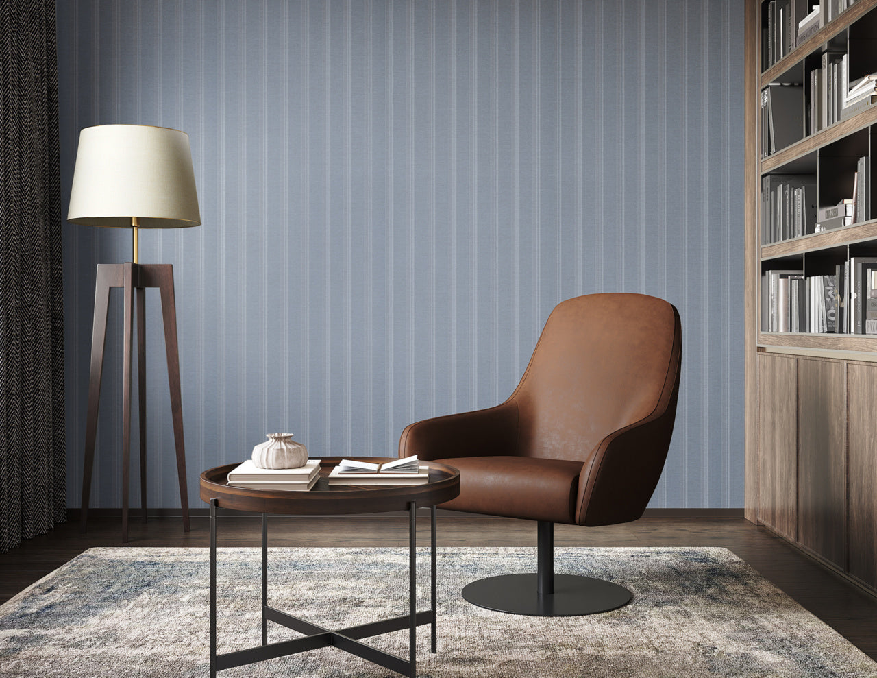 Purchase Phillip Jeffries Wallpaper - 10731, Prairie Stripe - Beige On Light Blue 2
