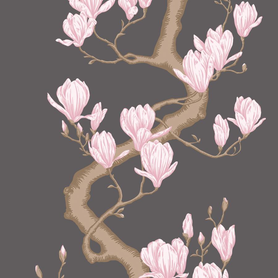 Purchase 128/1001 Magnolia Tree, Charcoal/Pink Botanical - Cole & Son Wallpaper