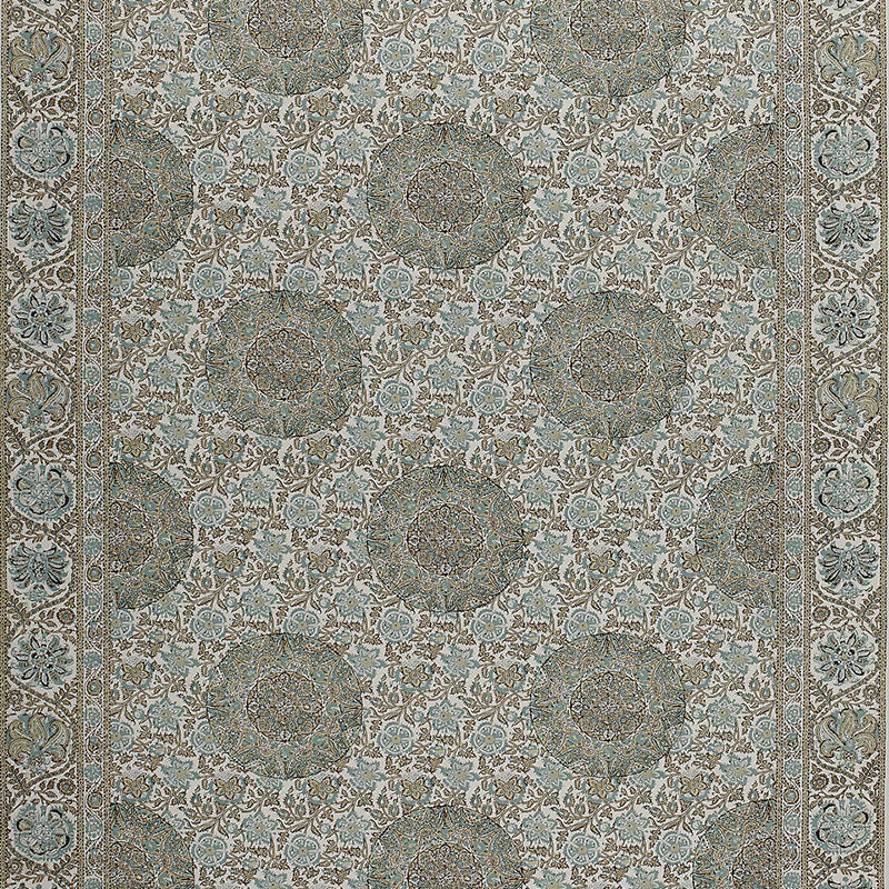 Looking 1296002 Kaya Medallion Mineral by Schumacher Fabric