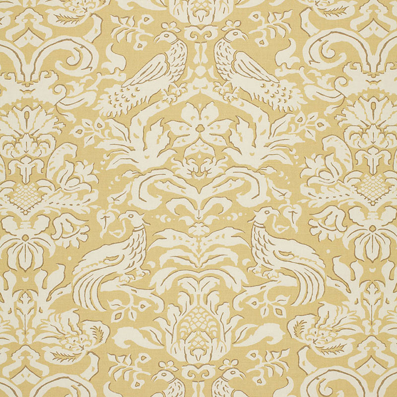 Save 1328002 Aldwyn Damask Buttercup by Schumacher Fabric