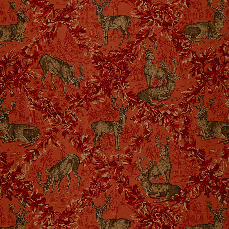 Purchase 169073 | Woburn Meadow, Red - Schumacher Fabric