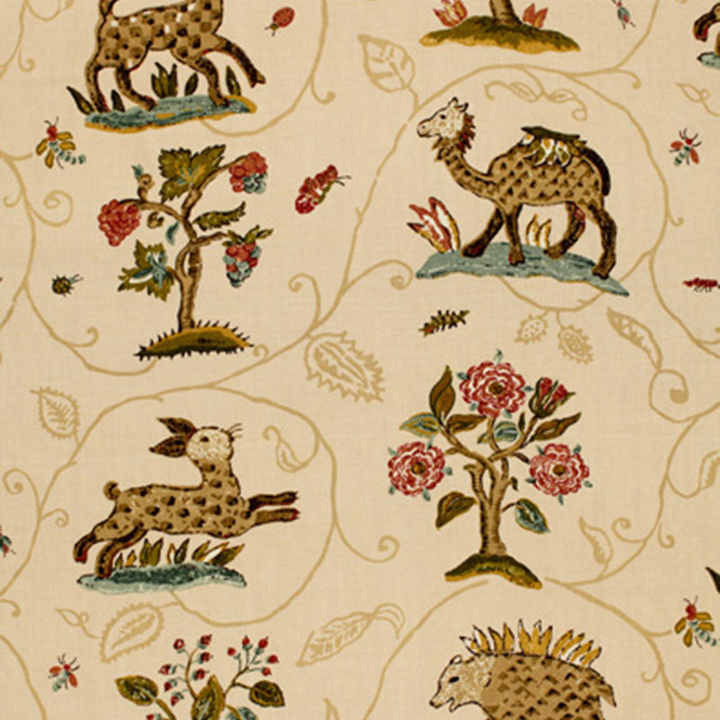 Looking 172760 La Menagerie Cream by Schumacher Fabric