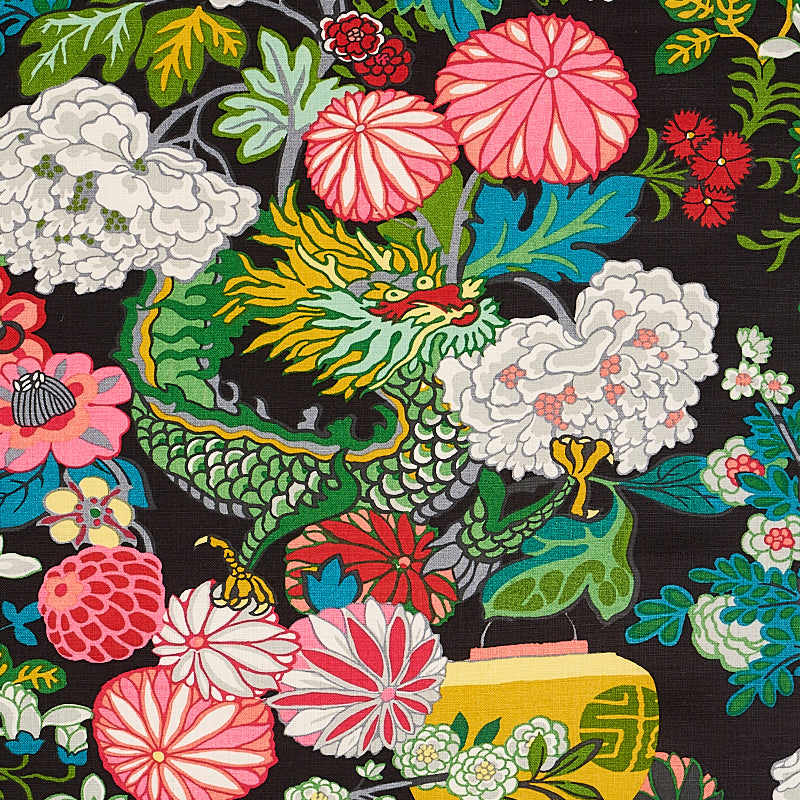 Shop 173275 Chiang Mai Dragon Ebony by Schumacher Fabric