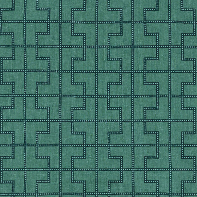 Looking 174046 Bleecker Peacock by Schumacher Fabric
