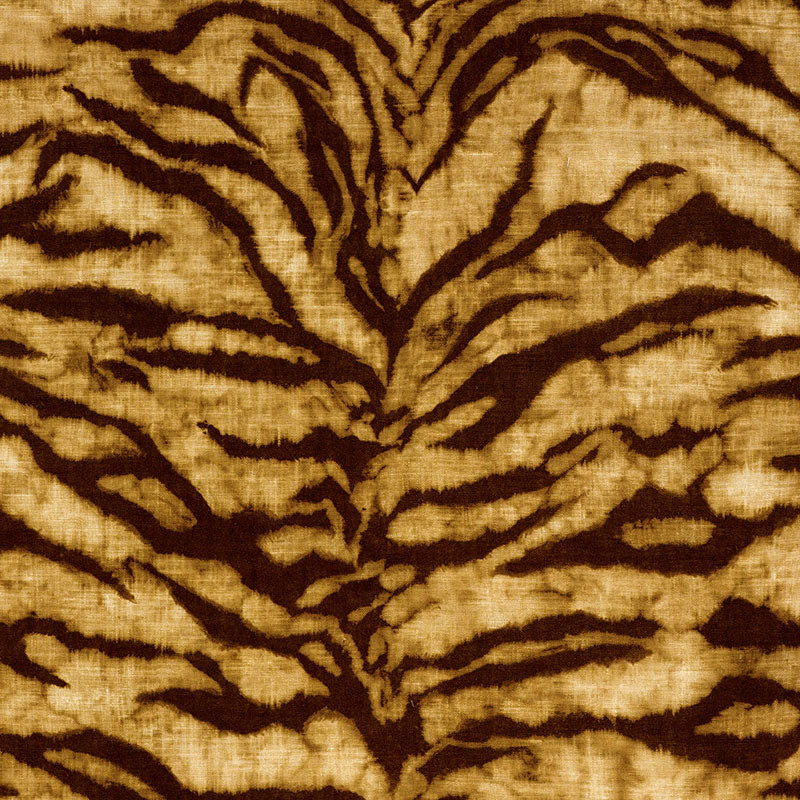 Shop 174160 Tigre Linen Print Golden Brown by Schumacher Fabric