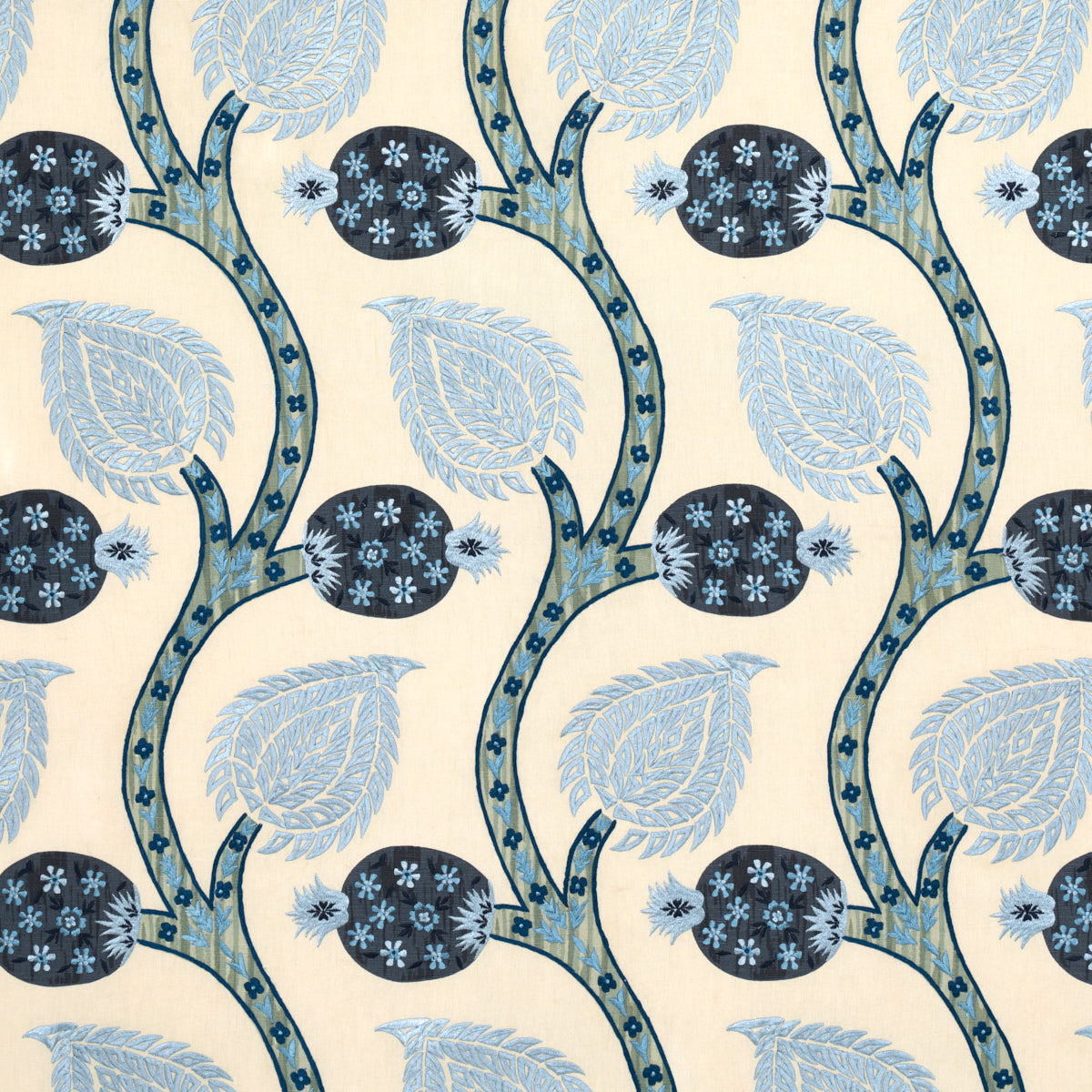 Shop 174181 Nurata Embroidery Lapis by Schumacher Fabric