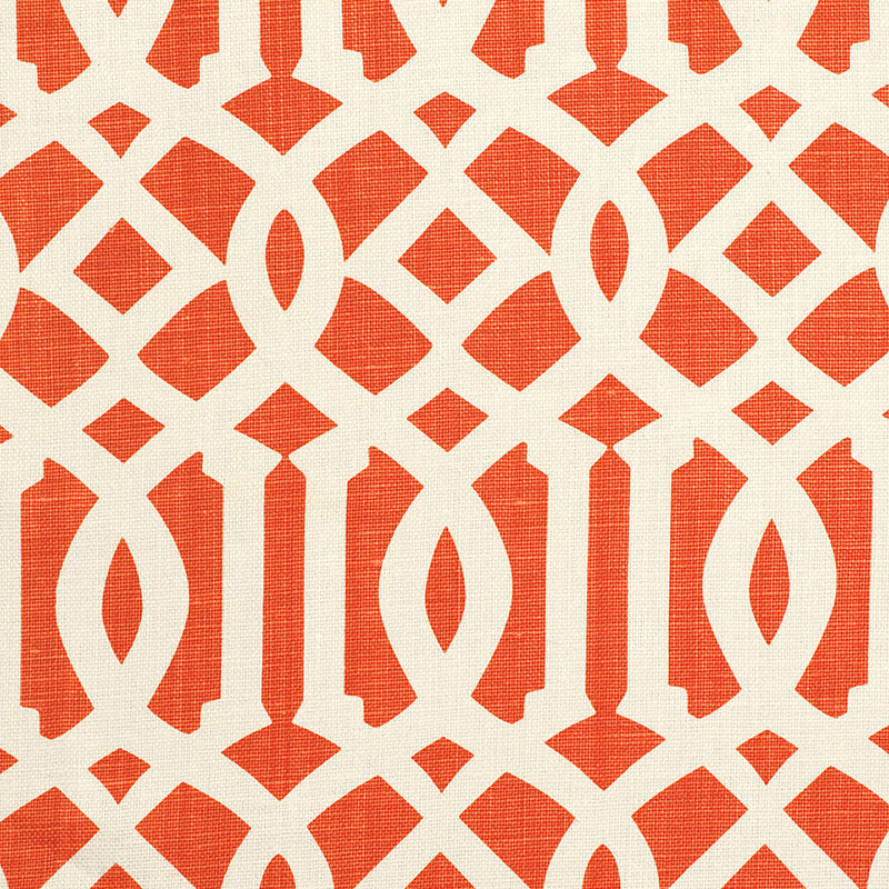 Save 174410 Imperial Trellis Ii Ivory / Mandarin by Schumacher Fabric