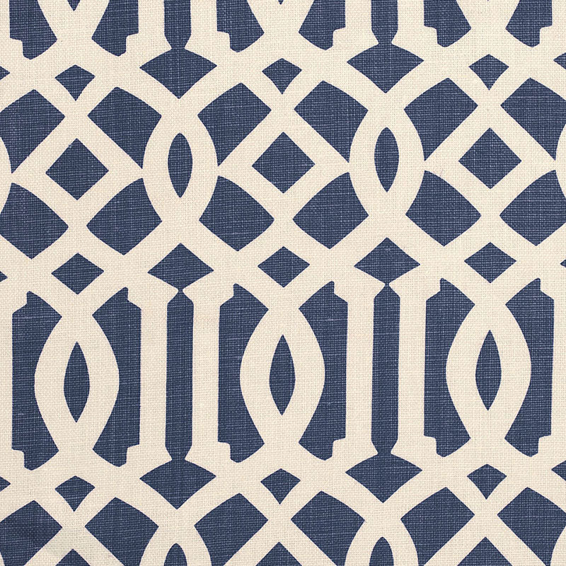 Shop 174411 Imperial Trellis Ii Ivory / Navy by Schumacher Fabric