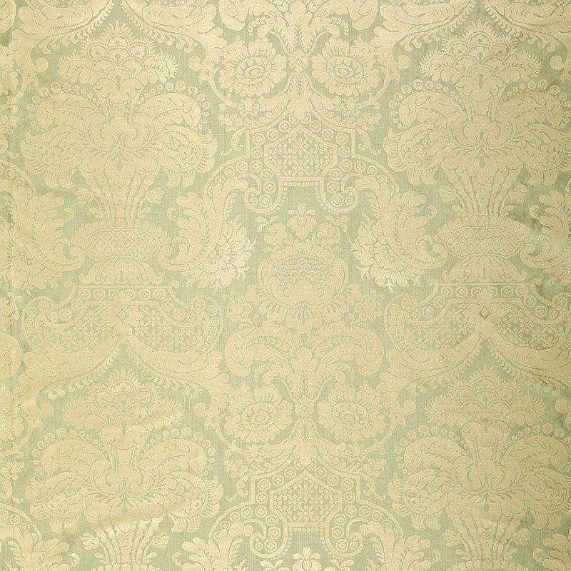 Save 174420 Padova Damask Print Sea Glass by Schumacher Fabric