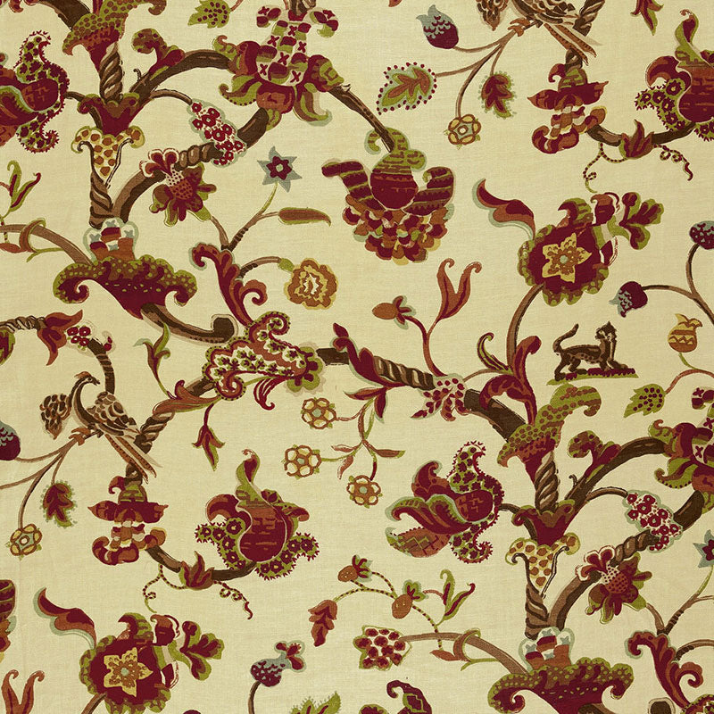 Save 174532 Eastbury Manor Print Jewel by Schumacher Fabric