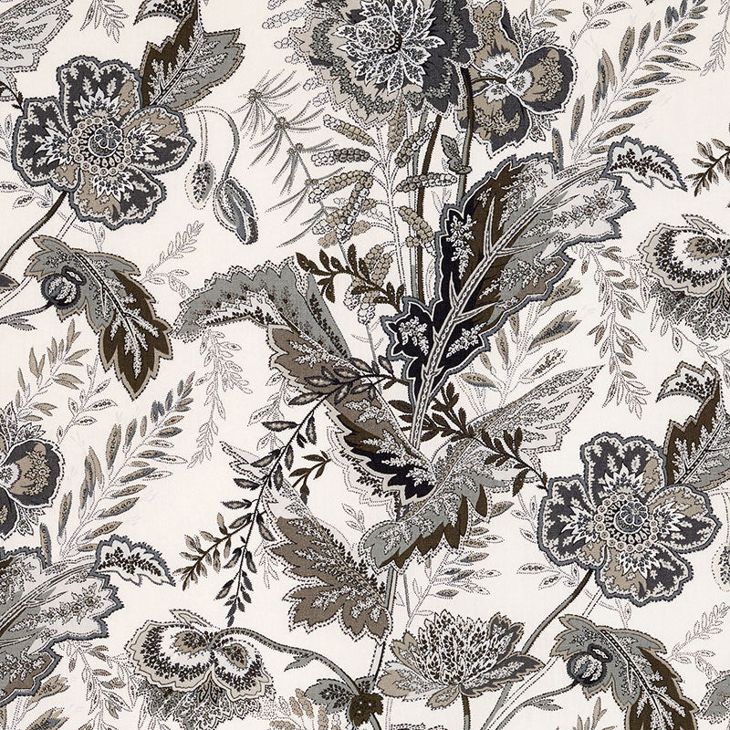 Looking 174545 Sandoway Vine Charcoal by Schumacher Fabric