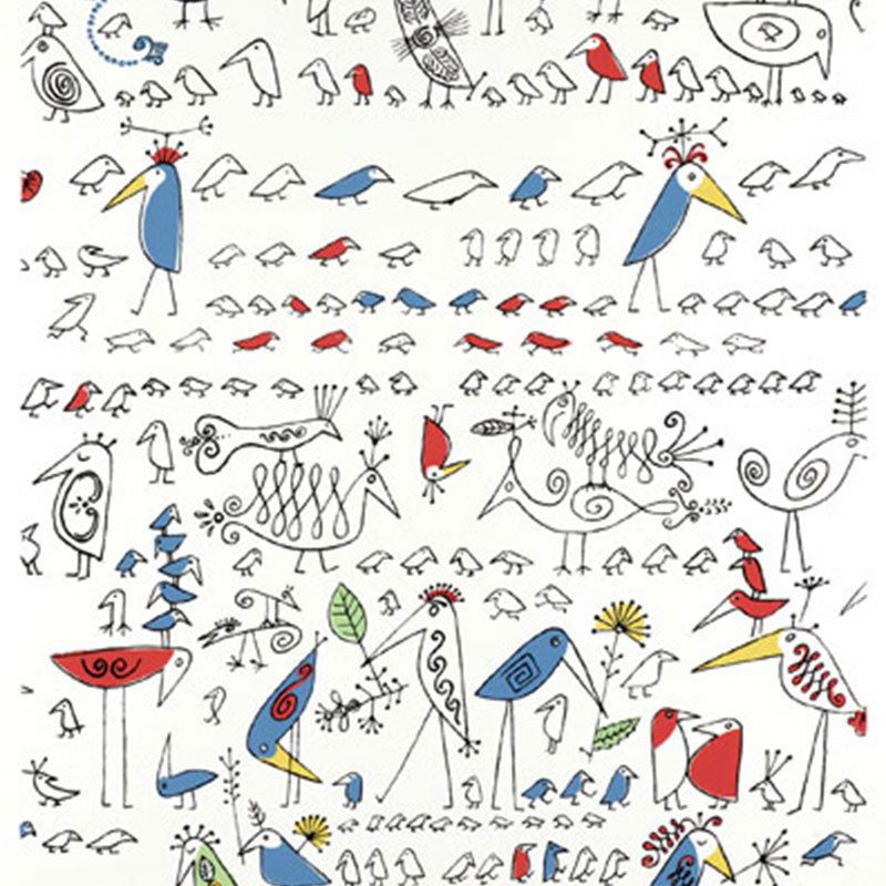 Search 174771 Aviary Multi On White by Schumacher Fabric