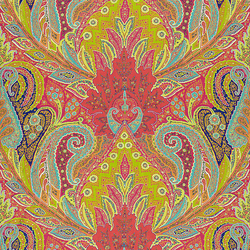 View 174881 Cambay Paisley Print Parrot by Schumacher Fabric