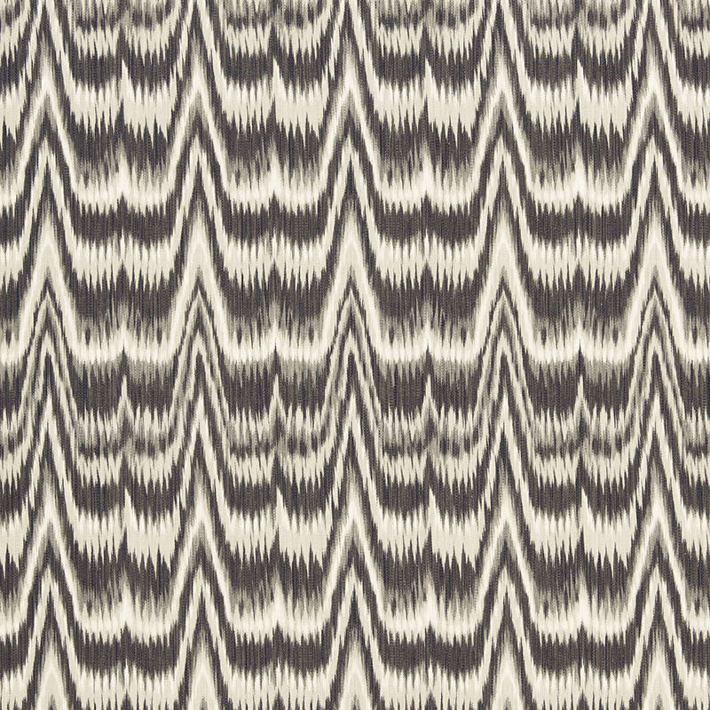View 175122 Kamalia Ikat Print Smoke by Schumacher Fabric