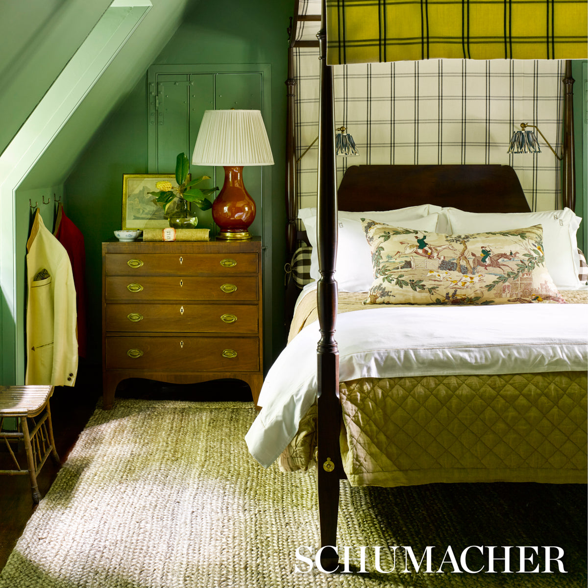 Purchase 175140 | Aston Manor Print, Document - Schumacher Fabric